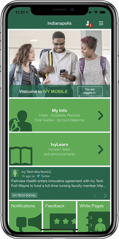 Ivy Mobile Homescreen