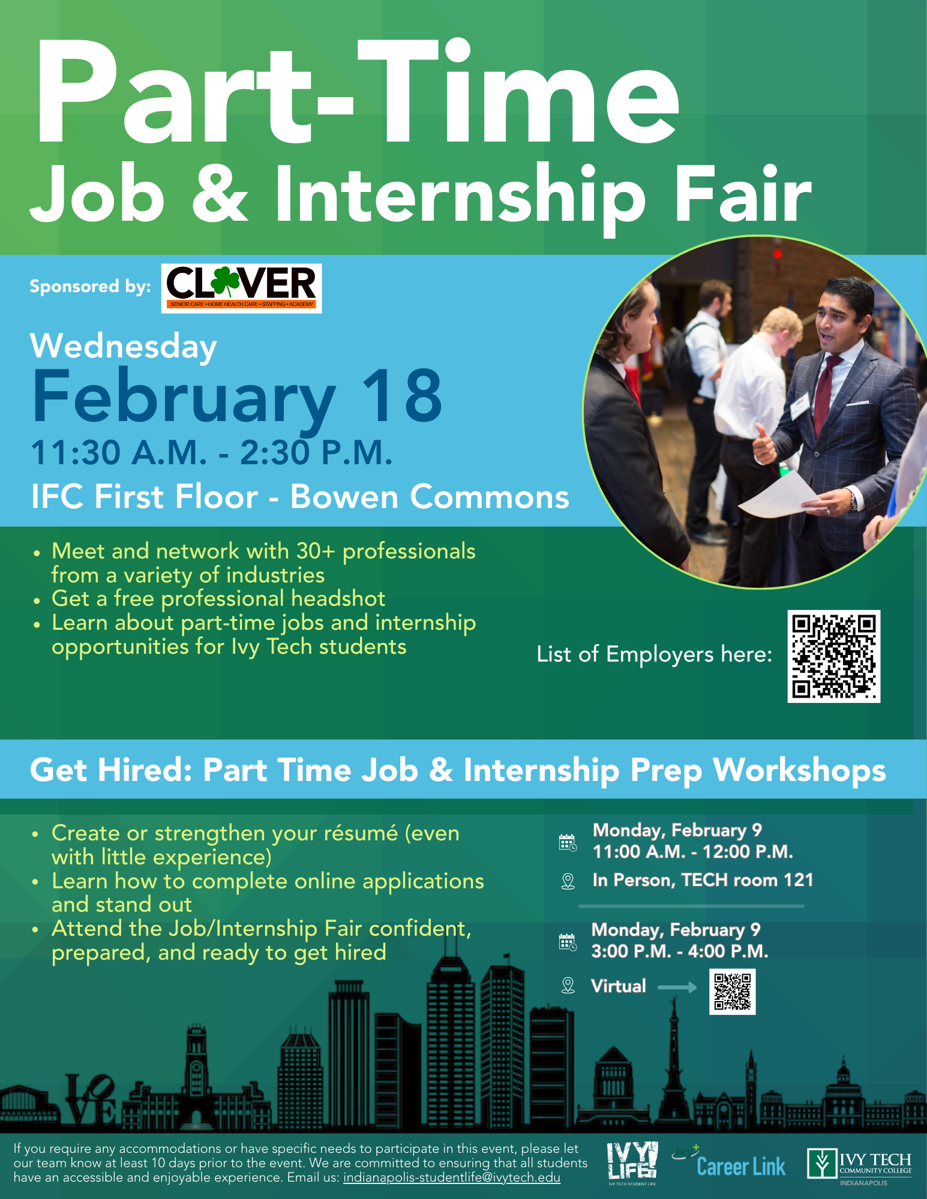 Part-Time Job & Internship Fair (Feb. 18, 2026)