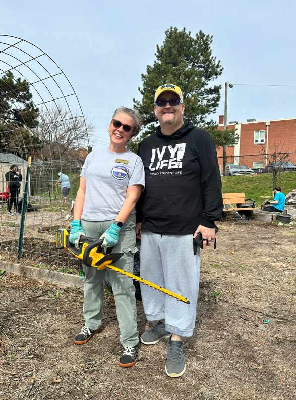 Matthew Lum (left) poses with PTK advisor and ENG 11 professor, Carrie Sample (right).