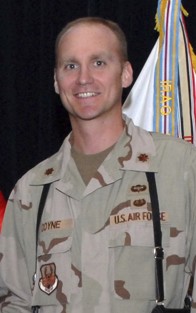 White male in military uniform