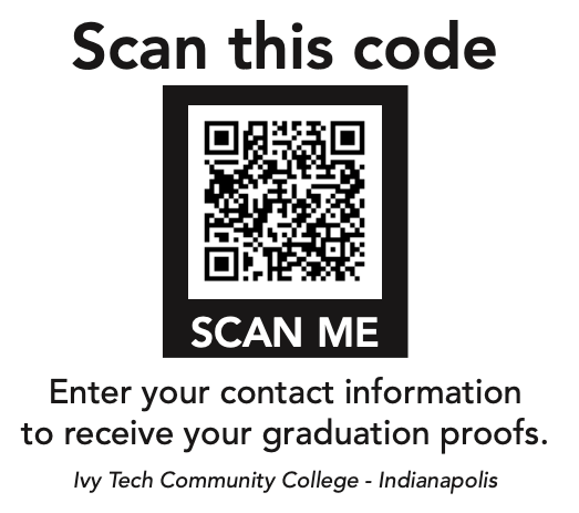 QR code for ordering Commencement photos