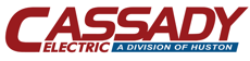 Cassady Electric logo in red a division of Huston