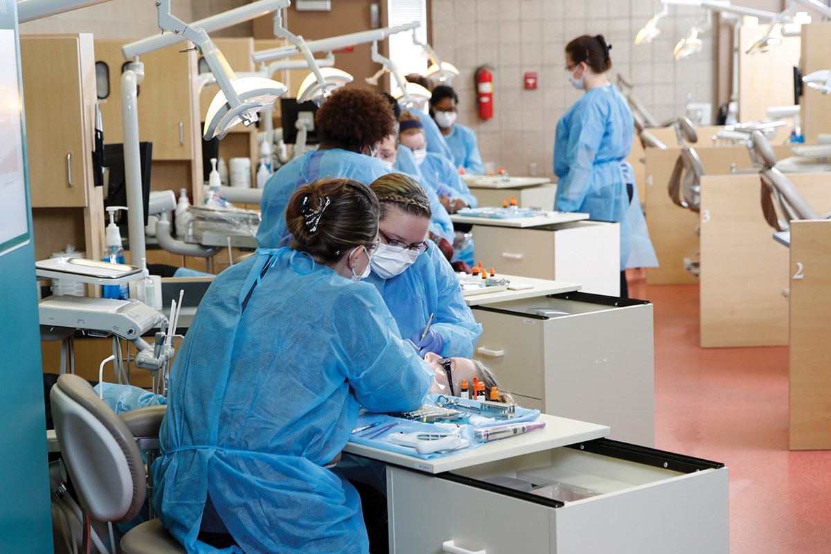 Students working in lab