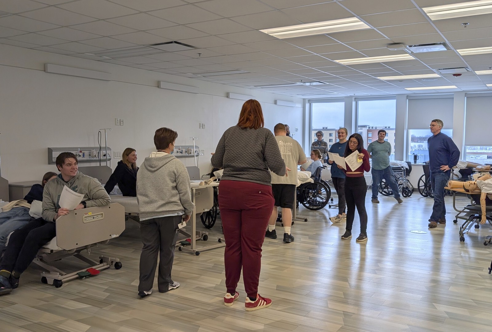 Assistant Professor Siobhan Gillespie instructing students in the Ivy Tech Muncie PTA lab.