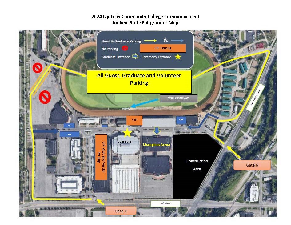 2024 Ivy Tech Commencement - IN State Fairgrounds parking map