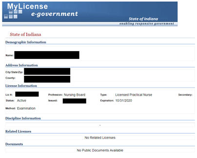 Example LPN License