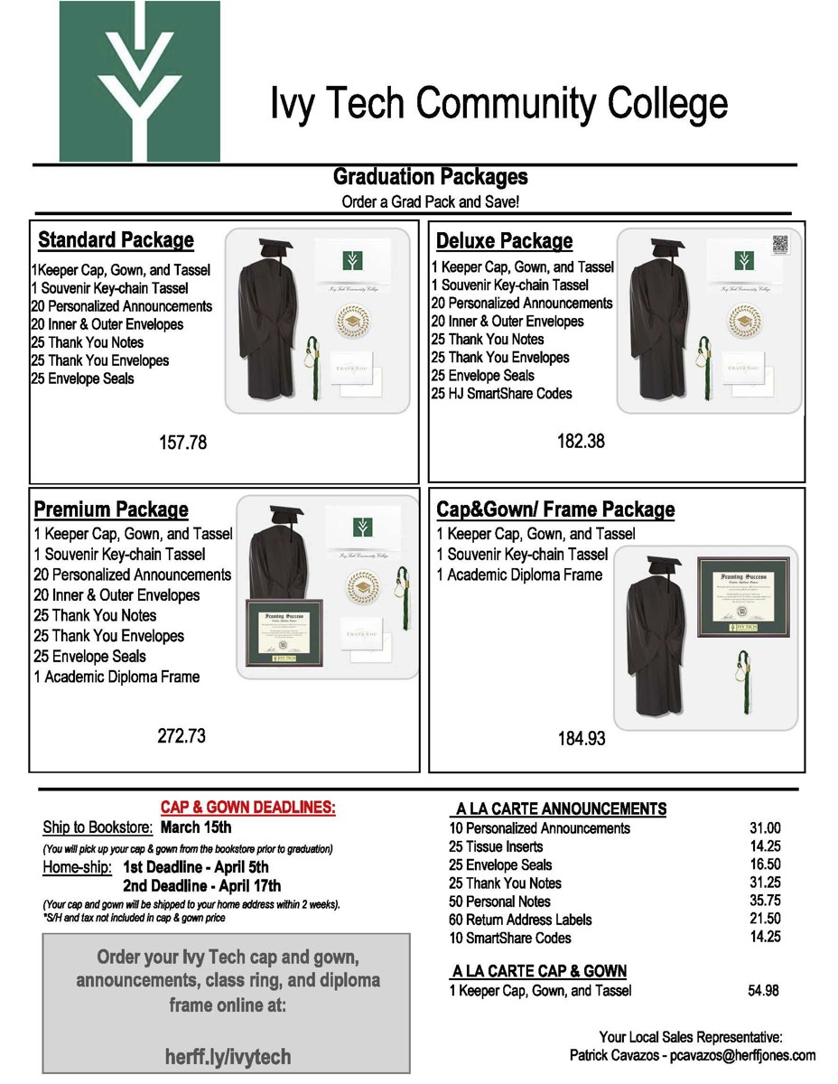 Herff Jones - Ivy Tech Indianapolis Graduation Packages 2024