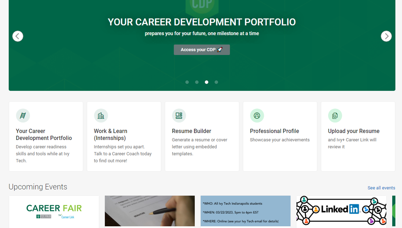 Hireivy Student Homepage screenshot